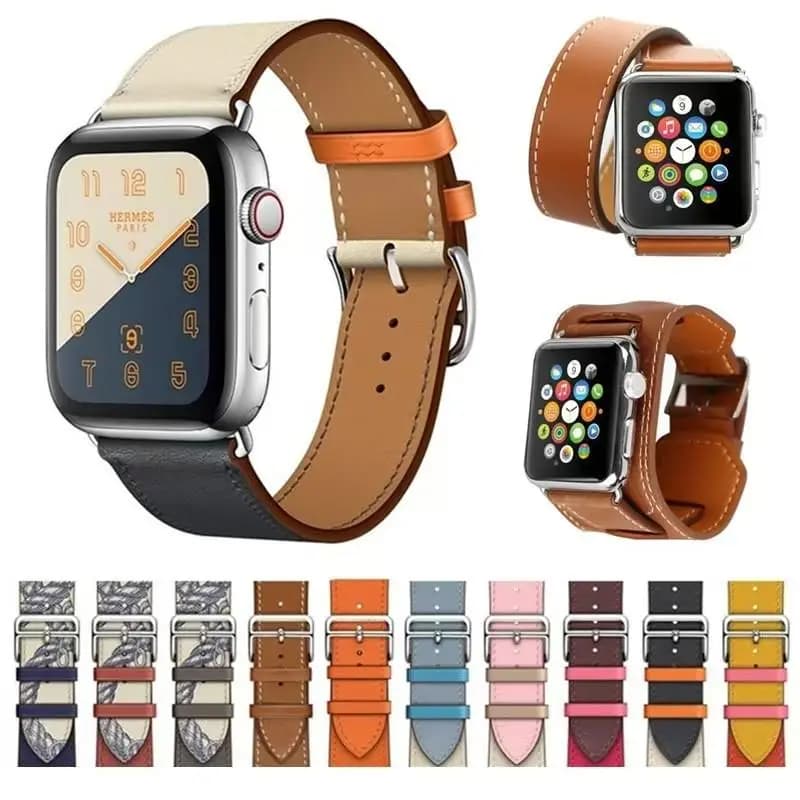 Bracelet en cuir cousu à la main pour Apple Watch