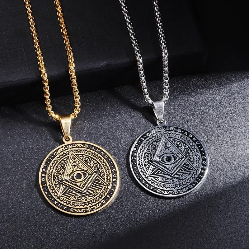 Pendentif oeil d'horus classique en acier inoxydable, collier oeil de dieu pour hommes, personnalité Punk tendance, bijoux cadeau