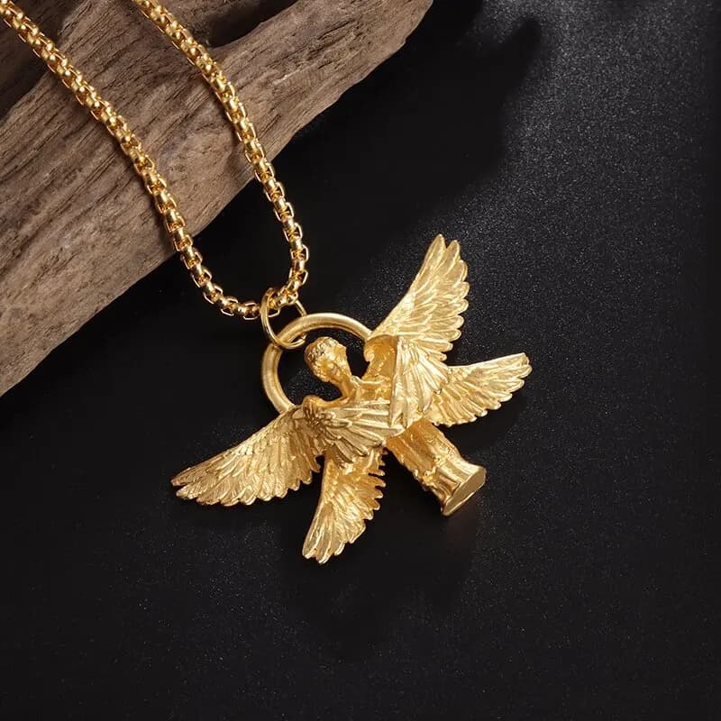 Collier pendentif ange classique fait à la main