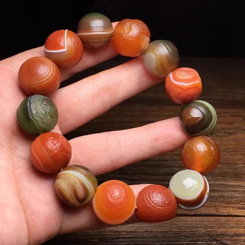 Bracelet en pierre d'agate Alxa naturelle, bijoux unisexe