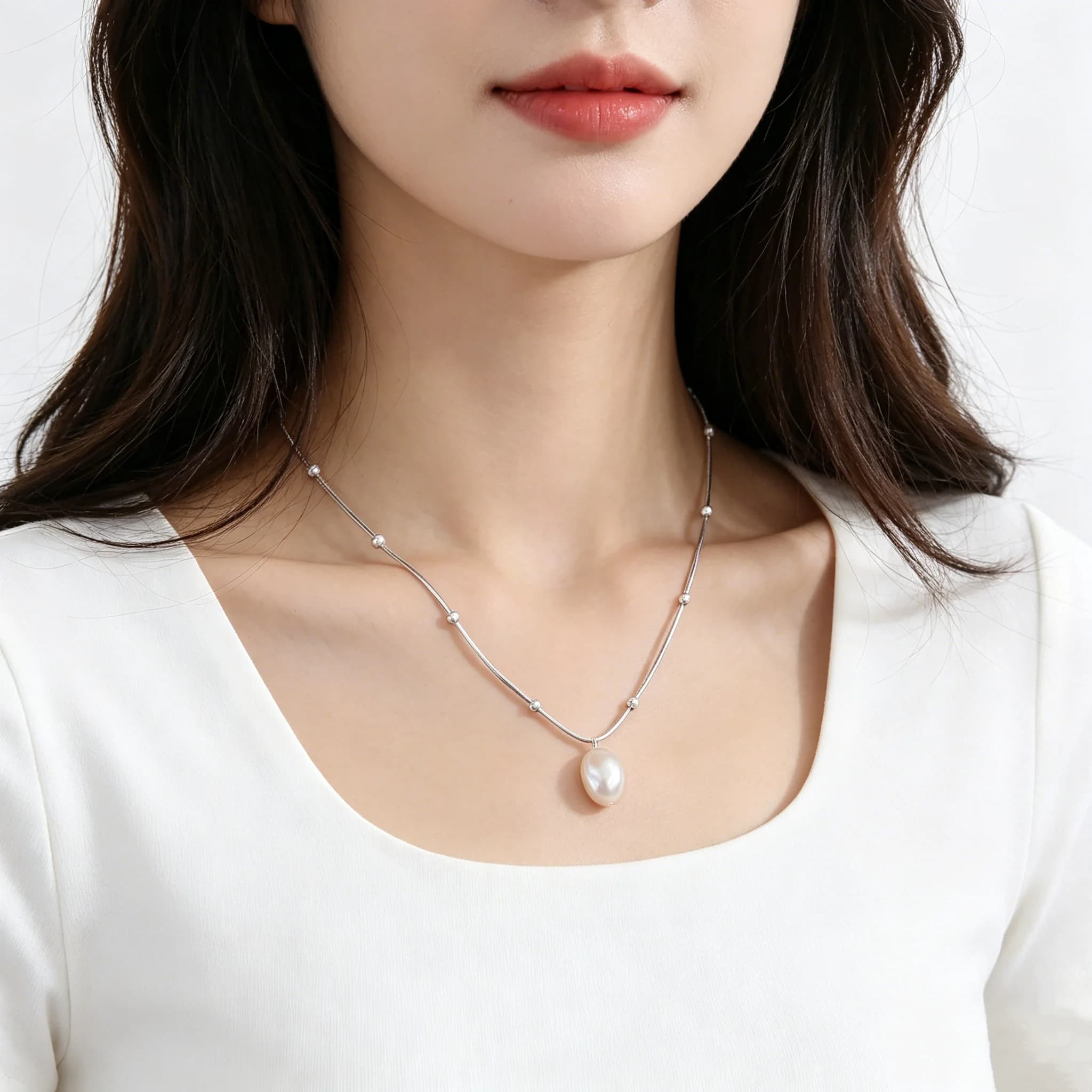 Collier de perles d'eau douce vintage