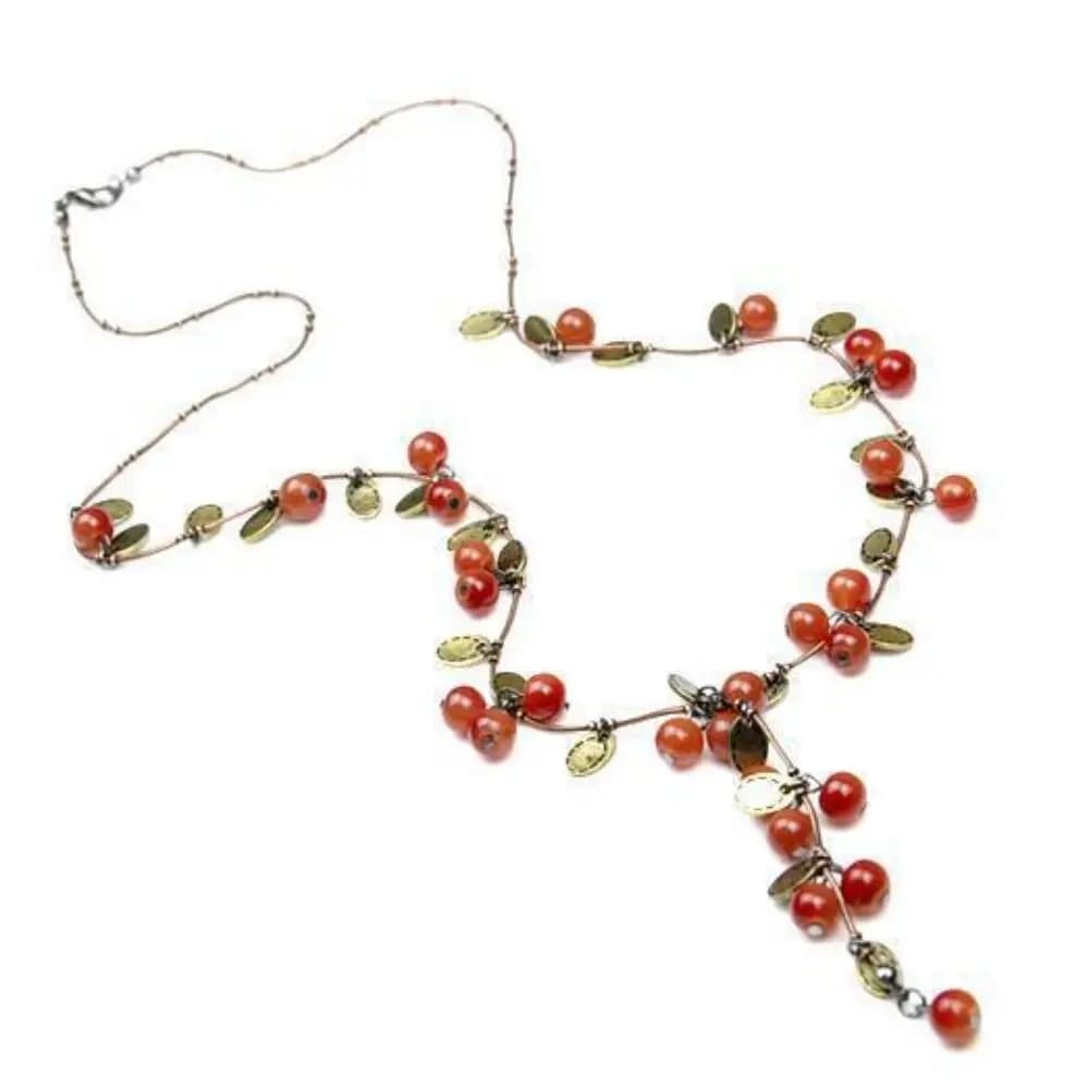 Collier de baies rouges pour femmes et filles, joli pull rétro, bijoux de décoration, accessoires de mode, cadeau, nouveau