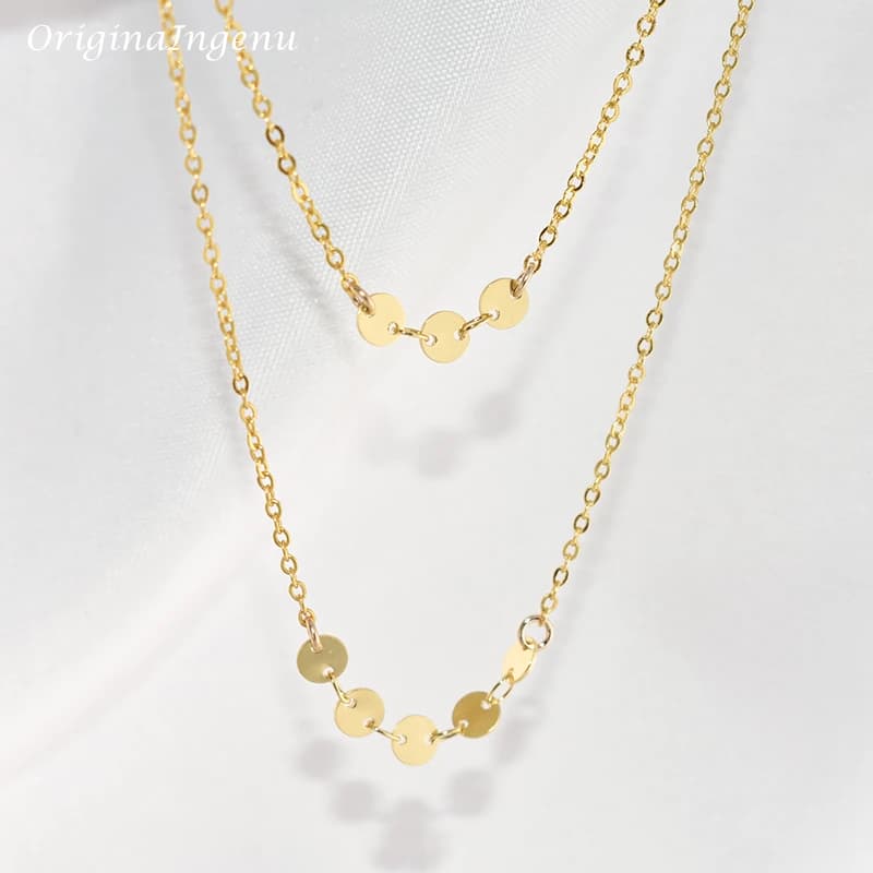 Collier de pièces de monnaie double couche fait à la main pour femme, tour de cou en argent véritable 925, bijoux