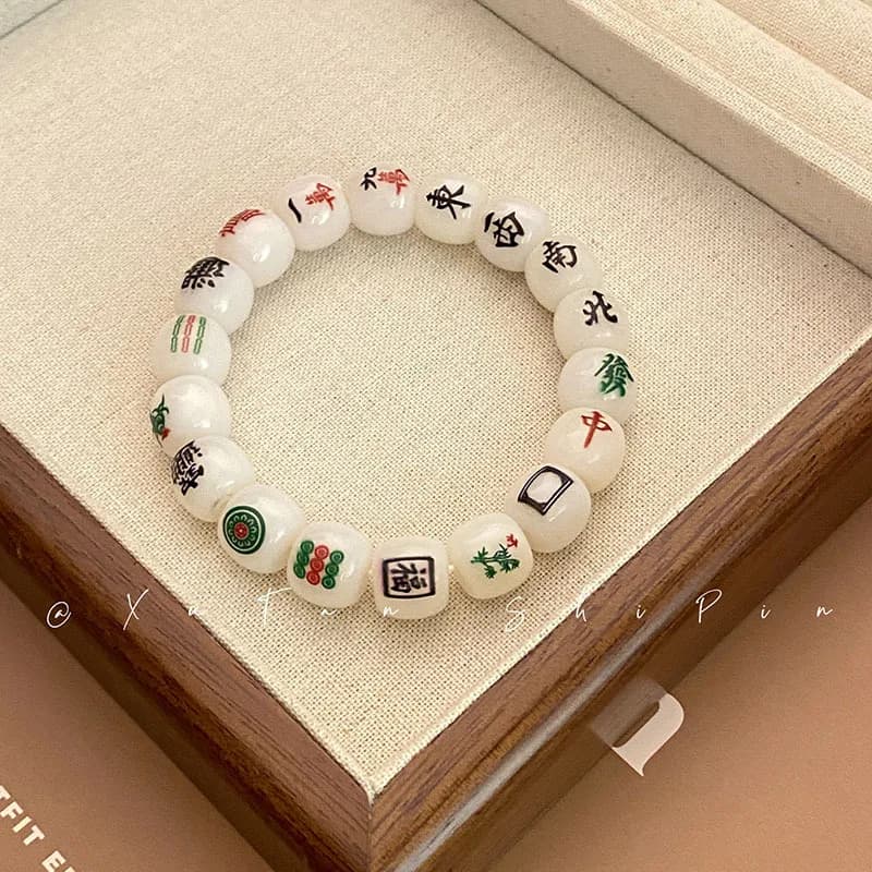 Nouveau Bracelet Mahjong chinois, Chic chinois Fengfa Caihong Zhongjuanzhi, corde à main personnalisée douce, bijoux cadeau, vente en gros