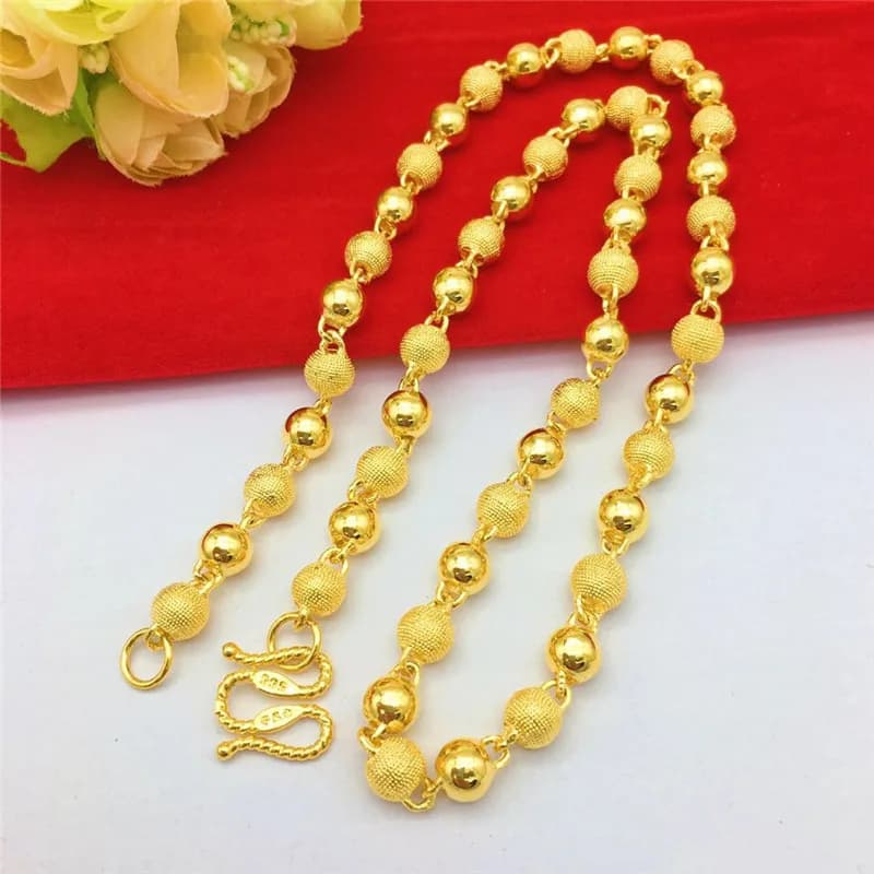 Collier en or 18 carats plaqué argent 925, pour hommes et femmes, adapté aux mariages, aux engagements, aux anniversaires, aux bijoux en perles