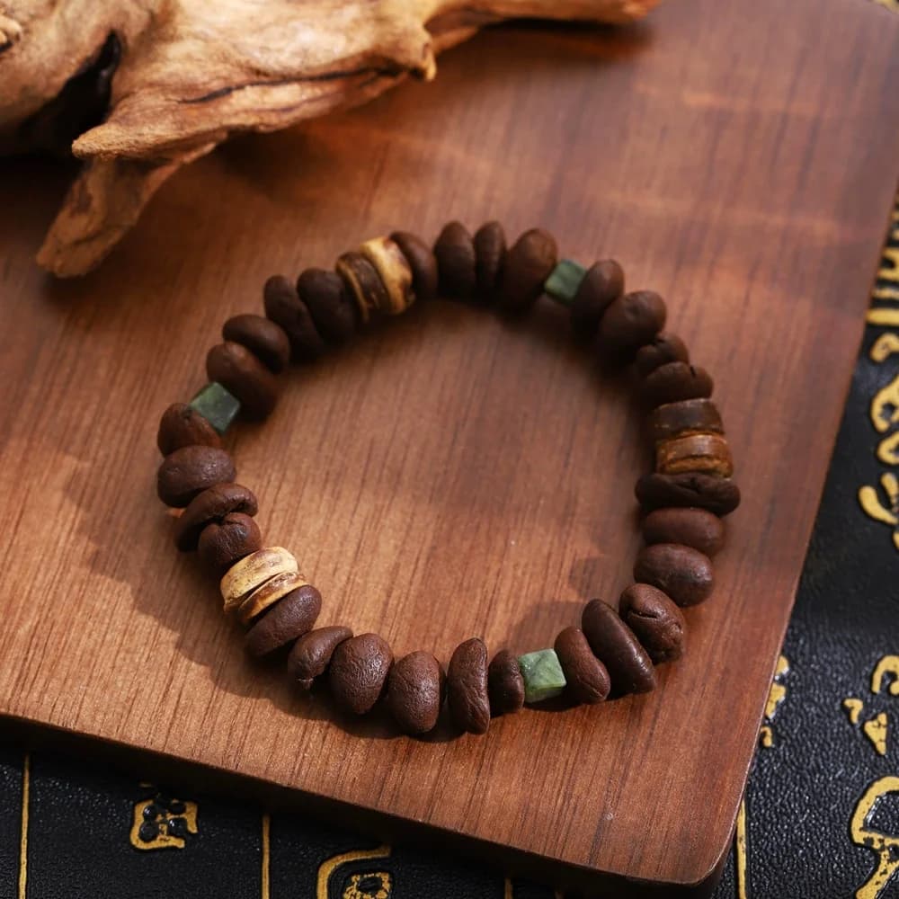 Nouveau bracelet de perles de café irrégulières avec luxe léger