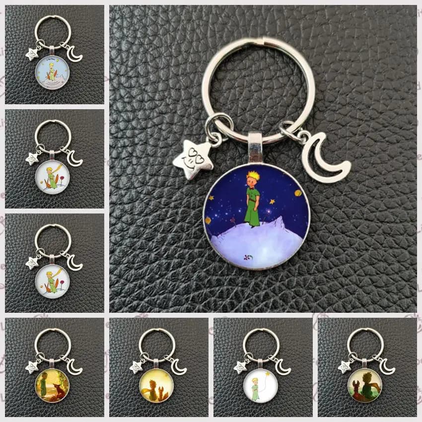 Porte-clés avec pendentif en verre cabochon, logo Le Petit Prince et la Rose, cadeau de bijoux, Ne soyez pas un adulte ennuyeux, Le Petit Prince