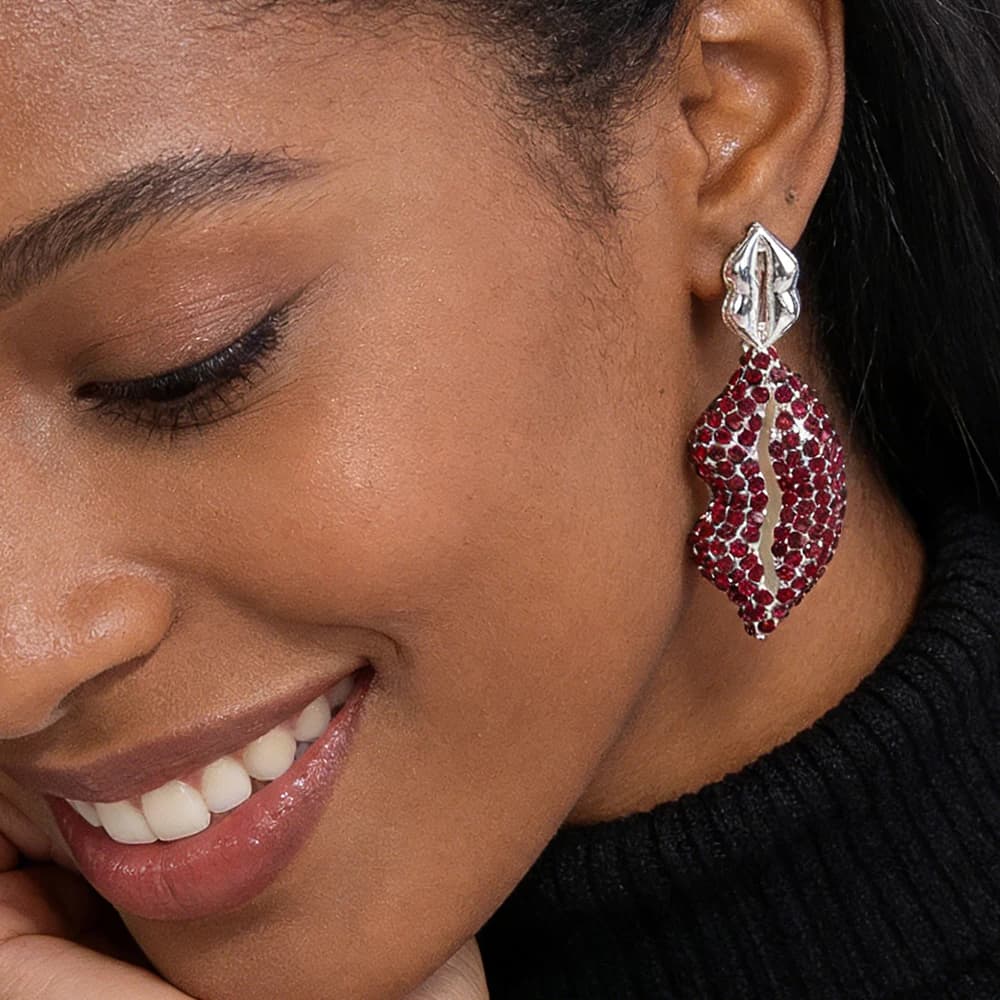 Glam – boucles d'oreilles pendantes en forme de lèvre