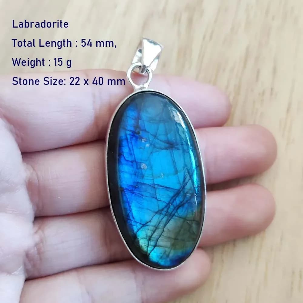 Pendentif Elena Labradorite authentique pour femmes, bijoux cadeau