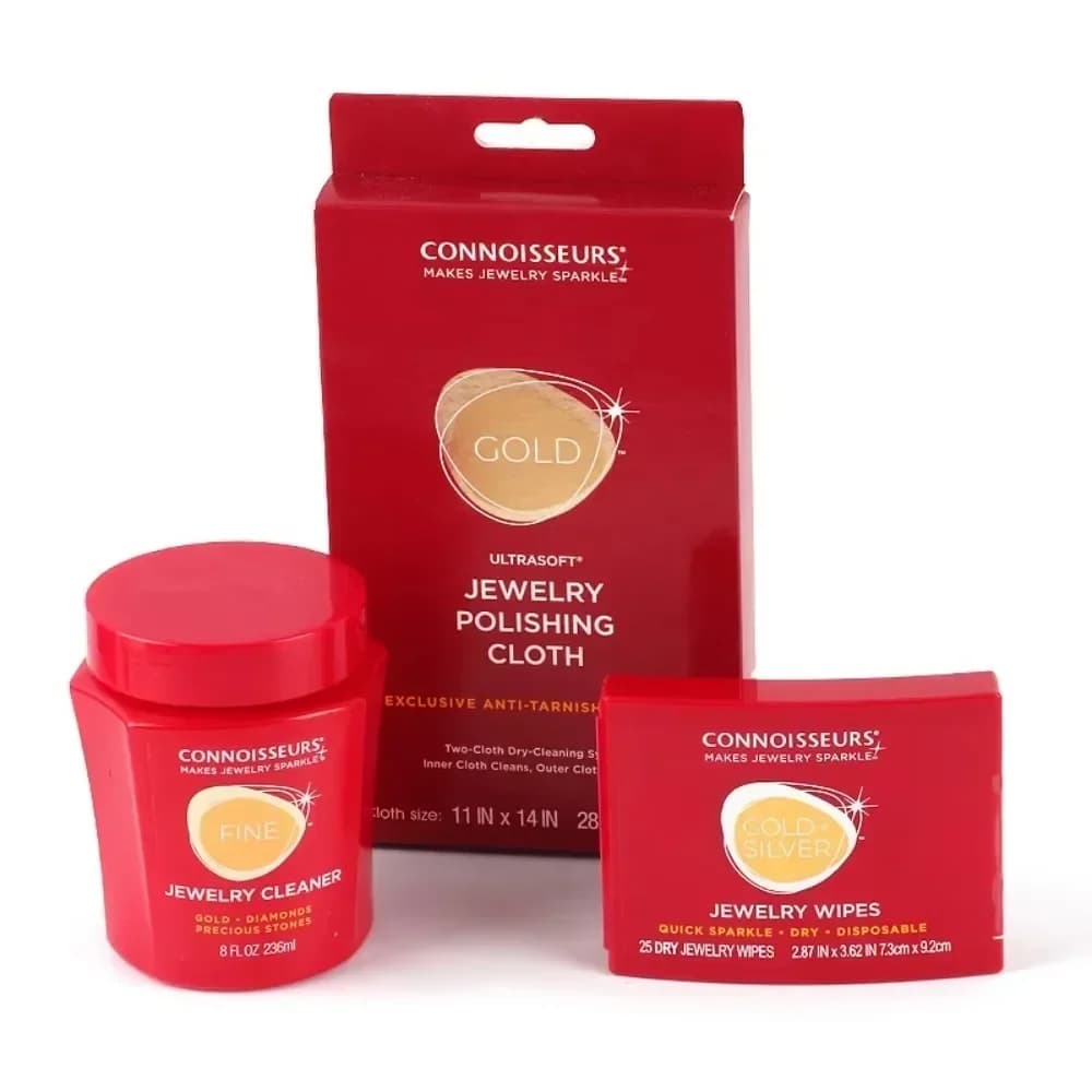 Kit de nettoyage de bijoux en or et argent, 236ml, Solution de nettoyage de bijoux en or et argent avec panier métallique et chiffons en microfibre