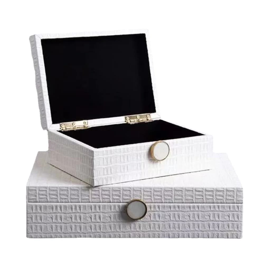 Boîte à bijoux en bois multifonctionnelle en cuir, surface de stockage d'évaluation, fournitures d'emballage de luxe, cadeaux de vacances