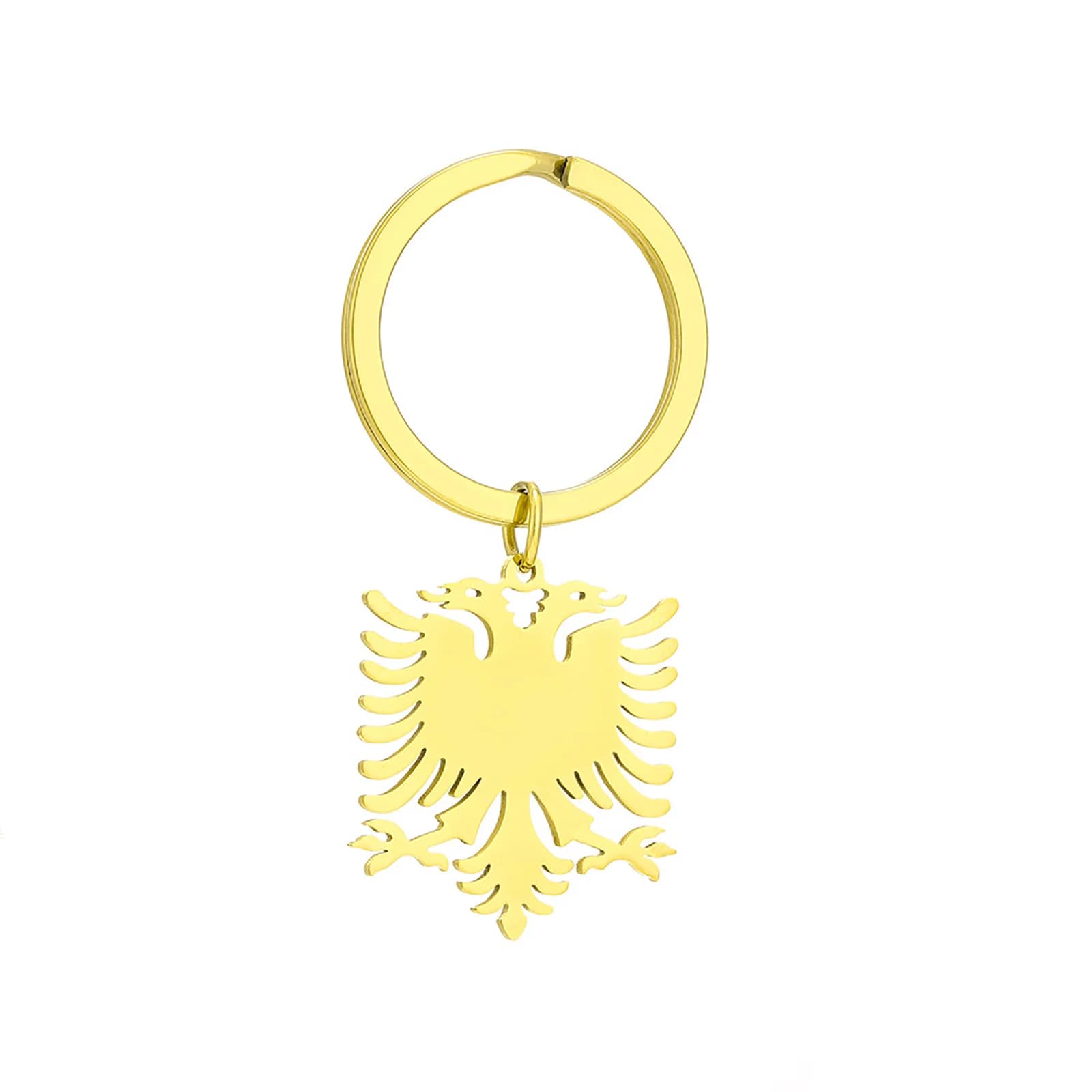Porte-clés pendentif emblème National d'aigle d'albanie pour hommes et femmes, porte-clés ethnique en acier inoxydable, bijoux cadeau