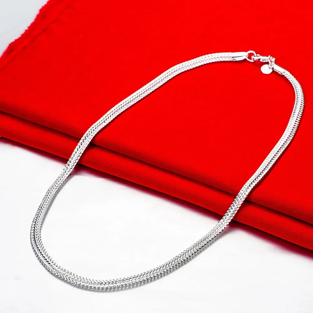 Collier en argent regardé 925 pour hommes et femmes, chaîne de salle noble, créateur de bijoux, cadeaux de fiançailles de mariage, prix de gros de 50cm