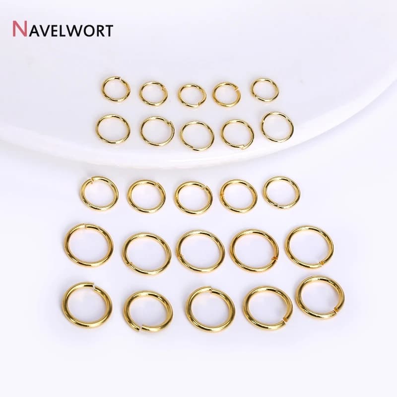 Anneaux fendus plaqués or 18K, anneaux de connecteur pour bijoux, anneaux de saut ouverts en laiton et métal, accessoires de fabrication de bijoux à faire soi-même, 50/100/200 pièces