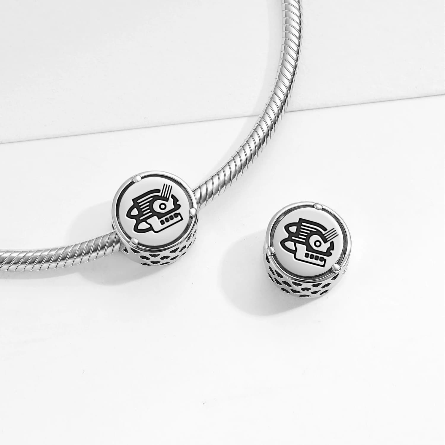 Breloque symbole aztèque Malinalli en argent Sterling 925