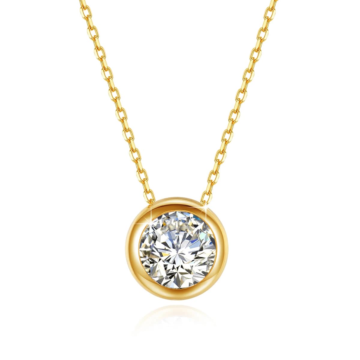 Collier en or 100% véritable 18 carats avec Moisanite 0,5 ct D couleur VVS1 certifié dubaï AU750, bijoux pour femmes, cadeau de mariage, vente en gros