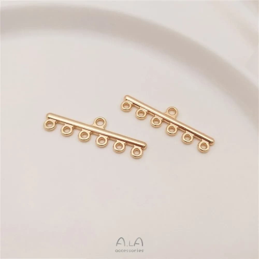 Accessoires de bijoux à bricoler soi-même en or véritable 14K, boucles d'oreilles en épingle à cheveux, pendentif à pompon poreux, pendentif de Style Antique, matériaux faits à la main