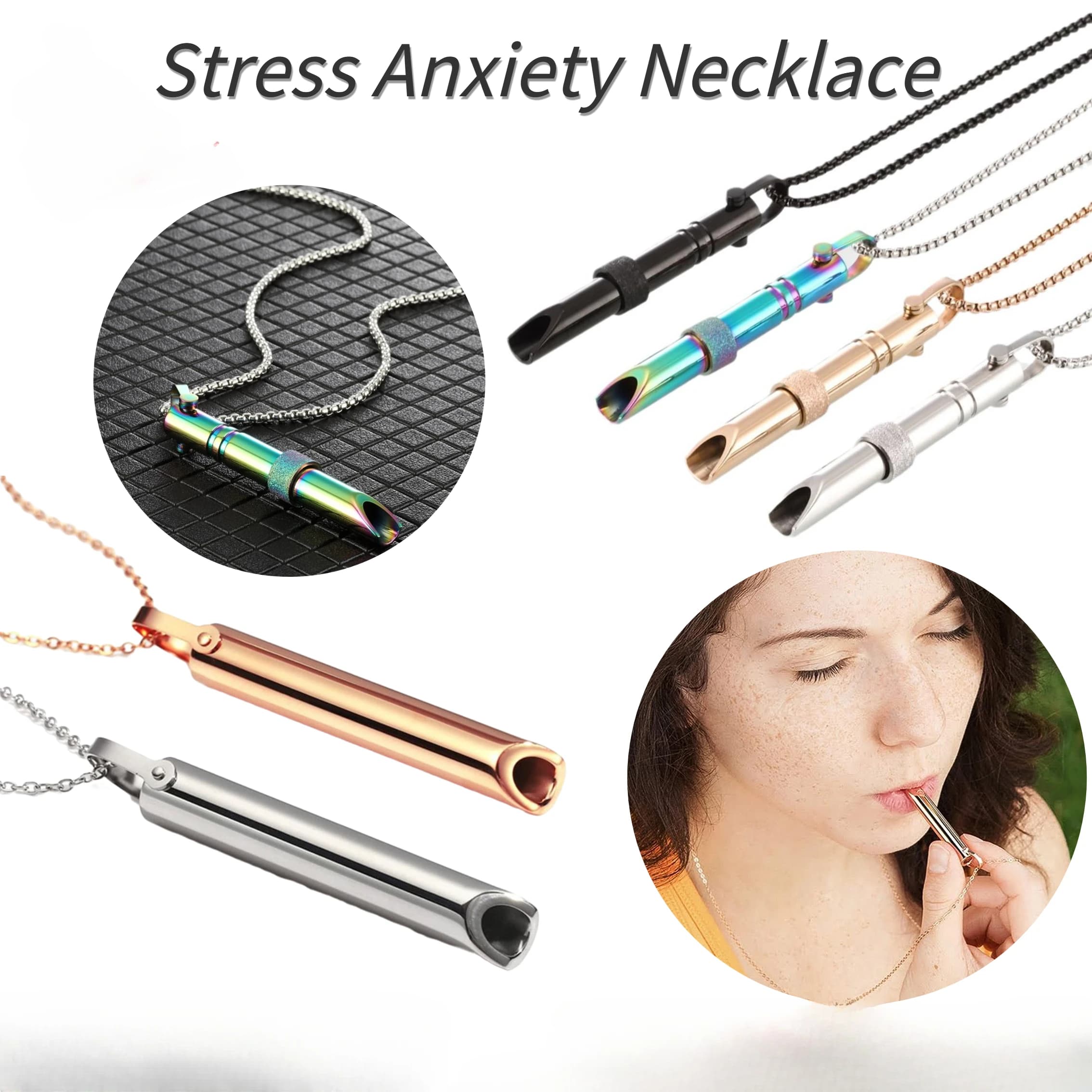 Collier anti-Stress et d'anxiété, outil respiratoire, chaîne de soulagement apaisante naturelle, arrêter de fumer, soulagement de l'anxiété