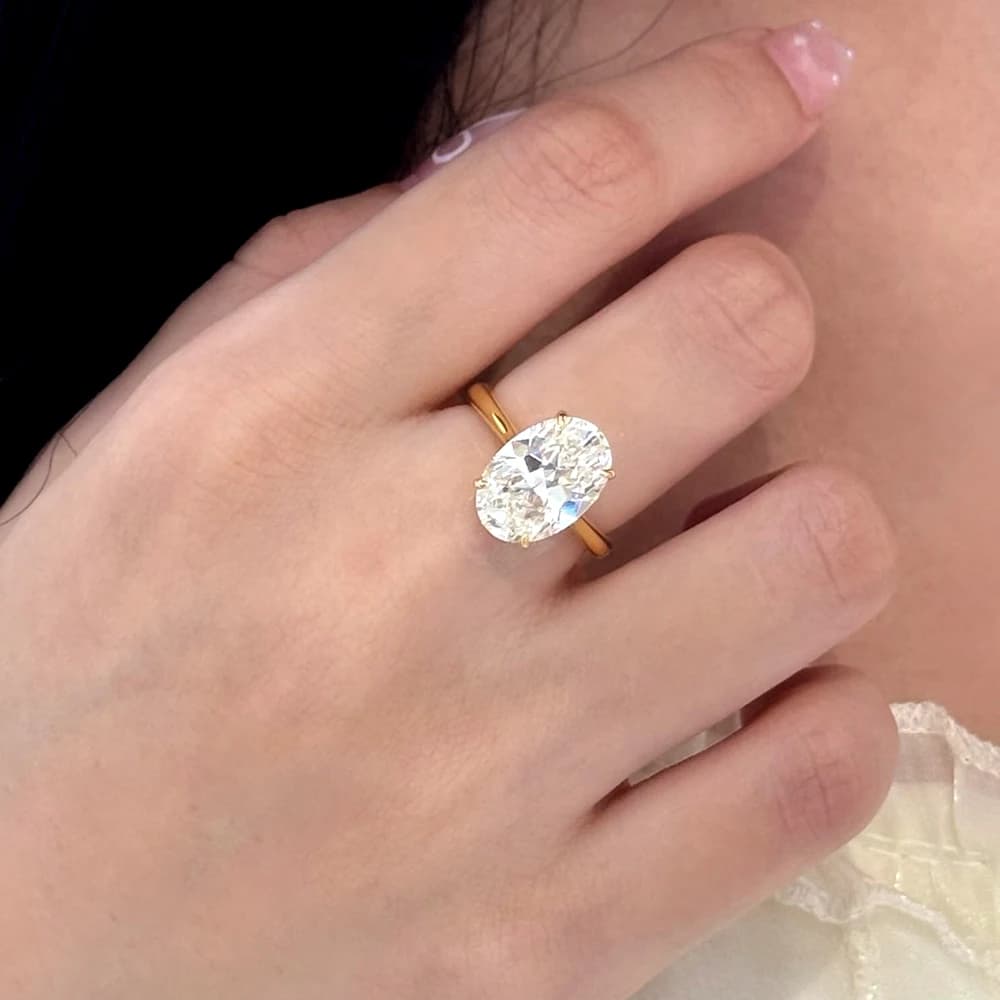 FIRERIN – bague ovale en Moissanite 100% 4,5 ct, 8x12MM, avec certificat, test de diamant réussi, bijoux de mariage pour femmes, cadeau en argent S925