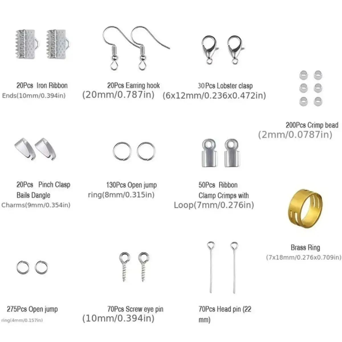 900 pièces fabrication de bijoux Kit de démarrage boucles d'oreilles collier résultats bricolage perles pince outils ensemble bijoux réparation ensemble d'outils bijoux