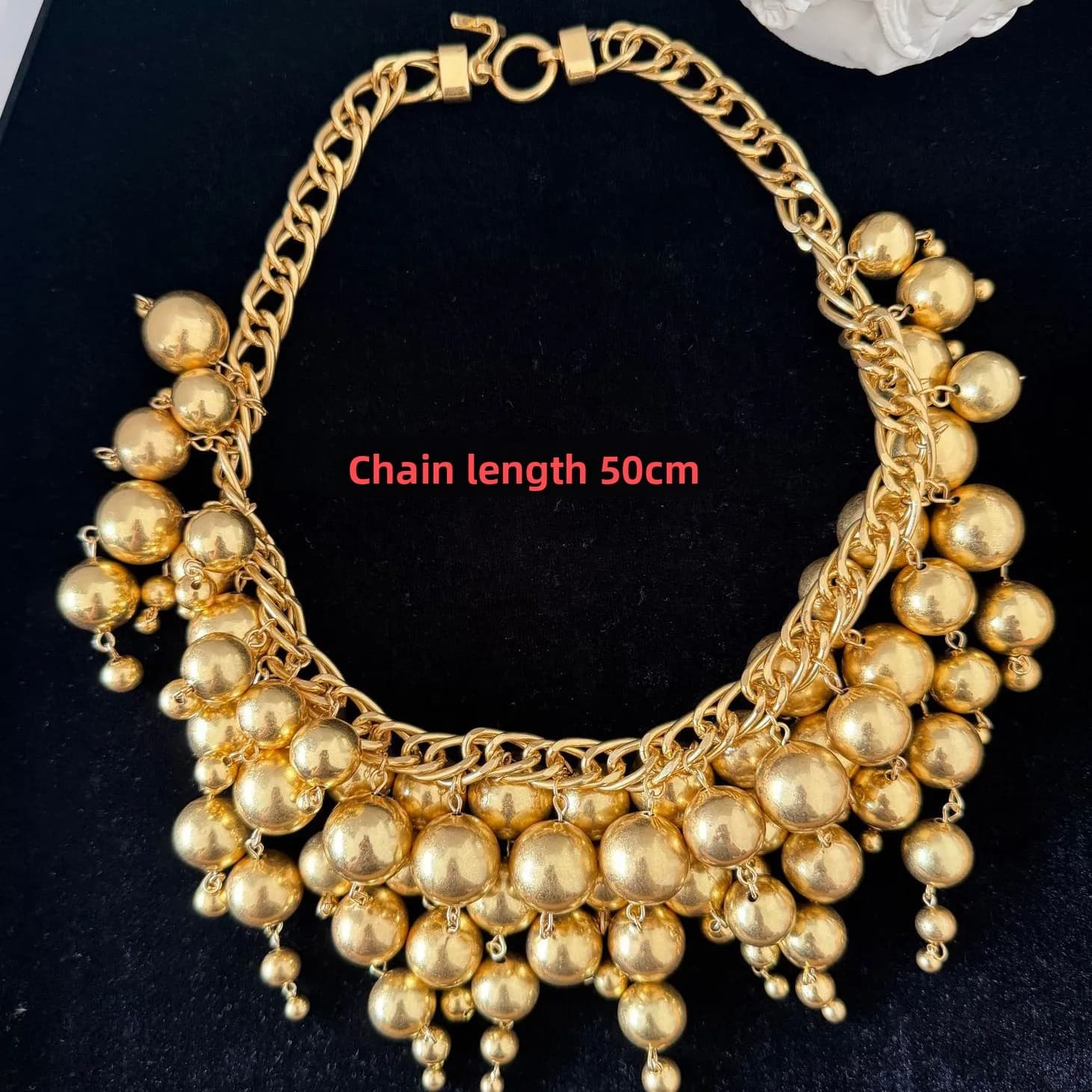 Collier, bracelet et bague rétro en laiton doré mat, plaqué or, pour femme, marque de créateur européenne, bijoux de luxe, accessoires