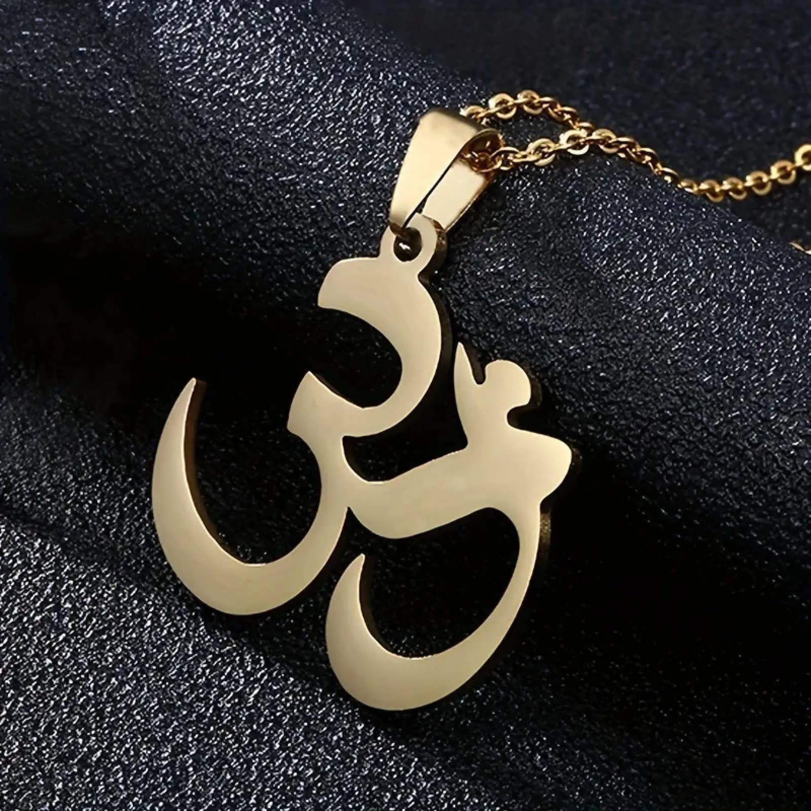 Collier avec pendentif symbole OM indien pour femmes, bijoux en acier inoxydable, cadeau de yoga et de chakra