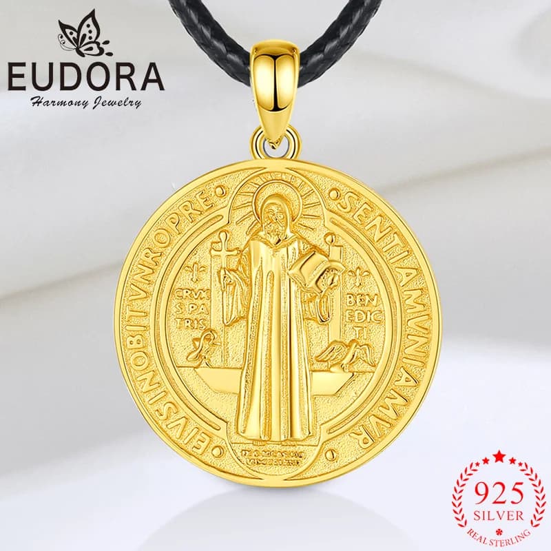 Eudora Saint Benito Collier 925 Argent Sterling Plaqué Or 18 carats San