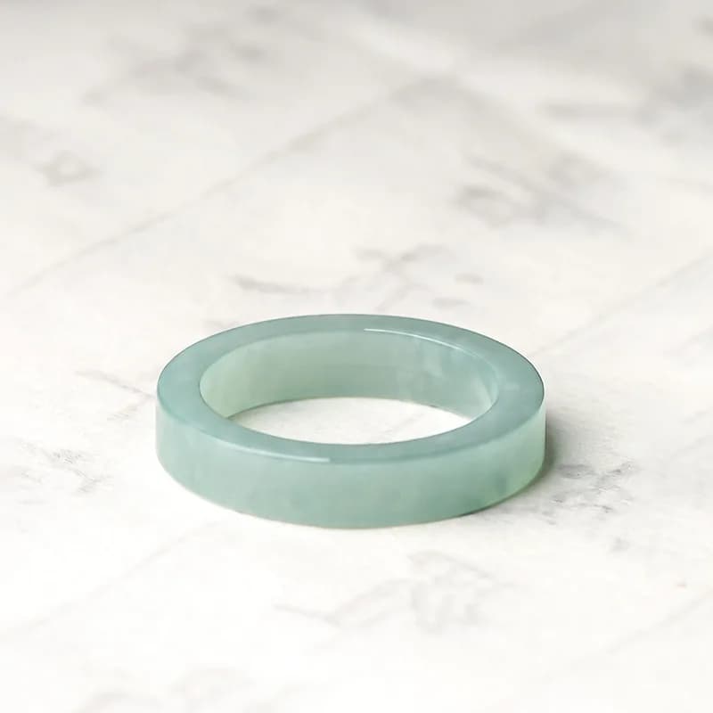 Bague carrée en jadéite de glace pour hommes et femmes, anneau d'eau bleu clair, bijoux de couple, Old Pit A, marchandises naturelles, diversifier, cadeaux, livraison directe
