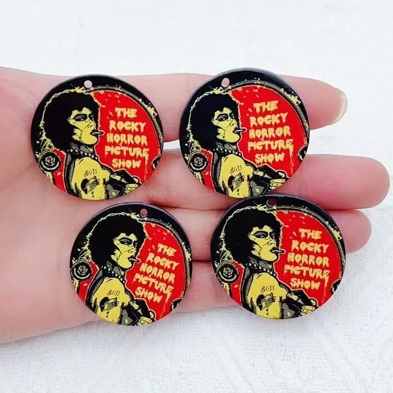 10 pièces de bijoux en acrylique avec personnage de dessin animé, colliers, bracelets, boucles d'oreilles, pendentifs, fournitures artisanales de bricolage