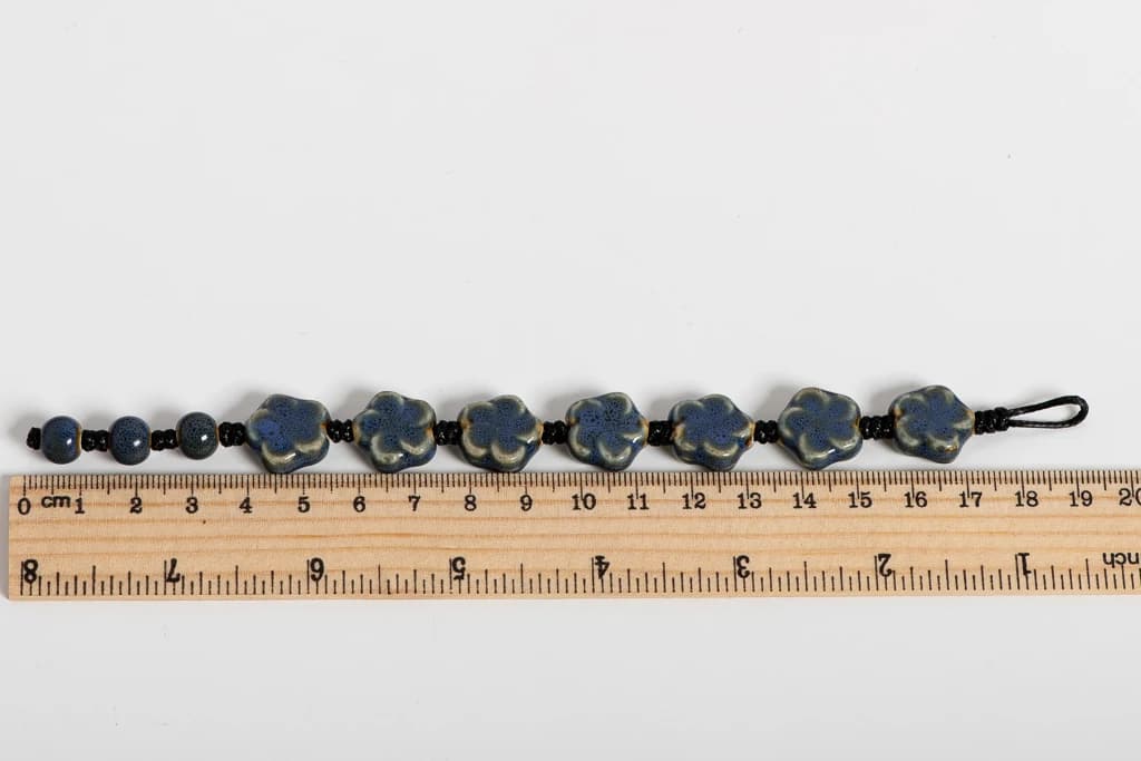 Bracelet à fleurs en céramique fait à la main, cordon réglable de 16 à 18cm, bijoux avec perles émaillées roses ou violettes pour bricolage Style Boho S02-057