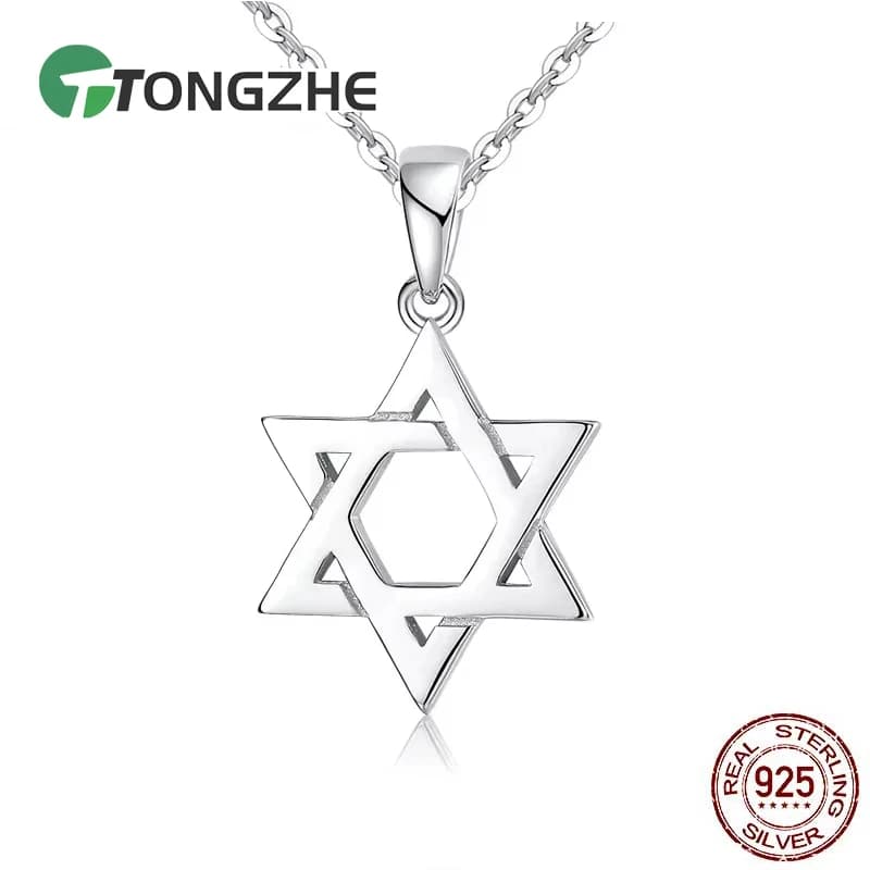 TONGZHE Collare Magen étoile de David 925 pendentif en argent Sterling israël chaîne collier femmes Judaica juif Vintage bijoux fins