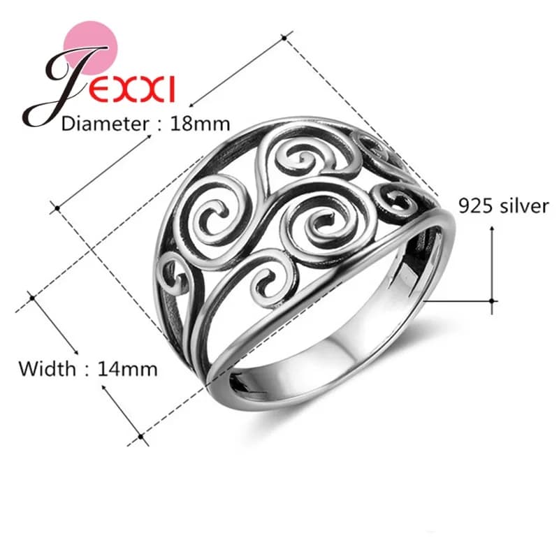 Jexxi-Bagues vintage en argent égyptien pour hommes et femmes