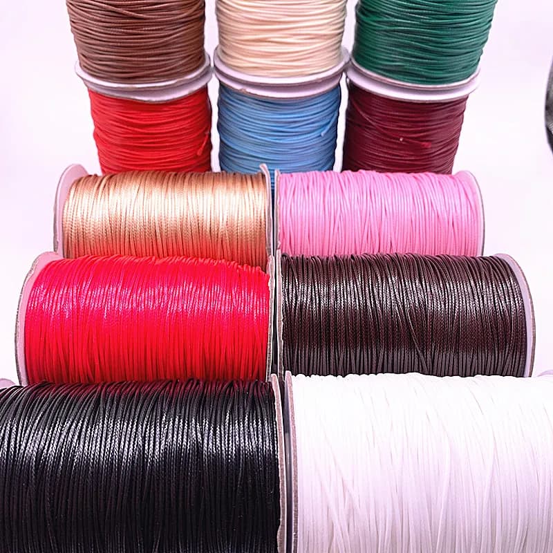 10 mètres/lot 1mm 1.5mm cordon de coton ciré fil