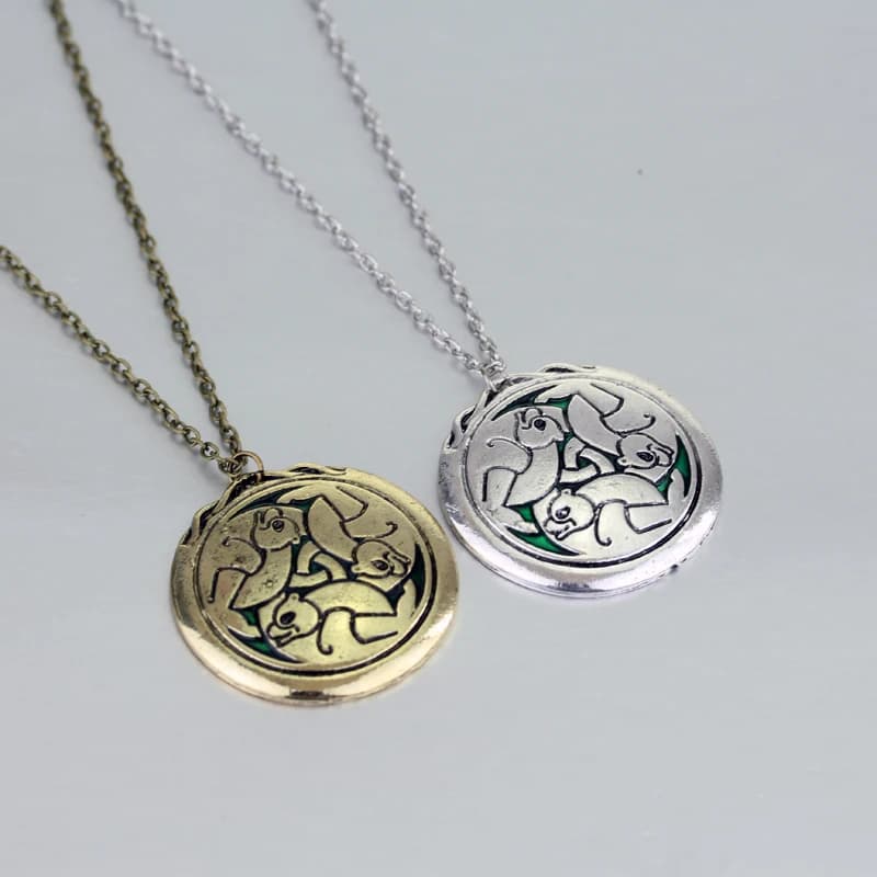 Collier empilable trois ours-pendentif rond de forêt, friandises à breloques, cadeaux de bijoux de conte de fées