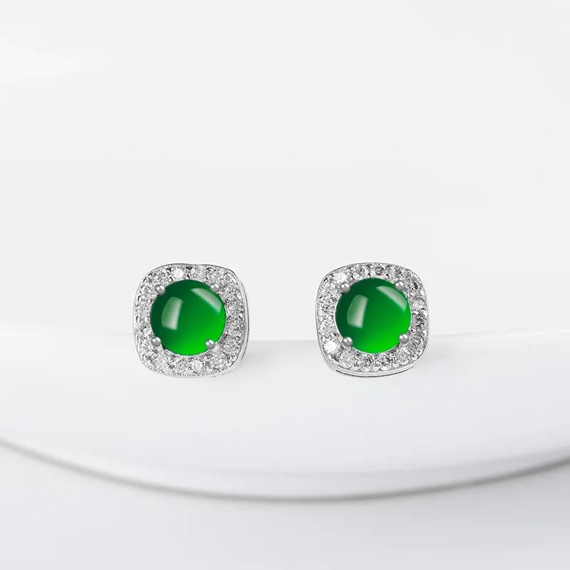 Boucles d'oreilles en jadéite de glace verte pour femmes, bijoux en argent S925, incrusté de produits naturels, diversifier la surface de l'œuf, compositeur, mode, livraison directe