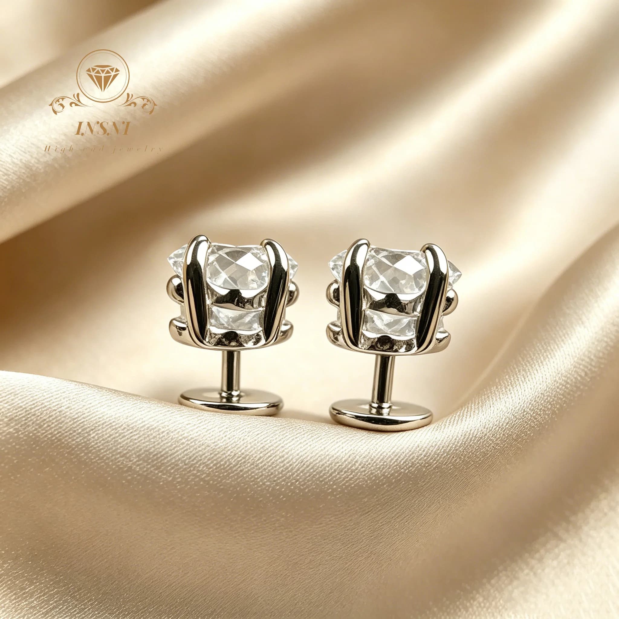 Boucles d'oreilles clous de luxe en moissanite brillante, en argent massif 925, diamants étincelants de qualité supérieure, bijoux intemporels pour elle