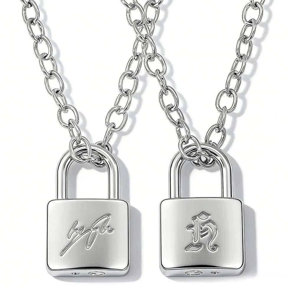 Collier Hyunjin Lock créatif et tendance, style identique à celui de Huang Xuanchen, nouveau collier punk pour hommes et femmes, cadeaux pour fans