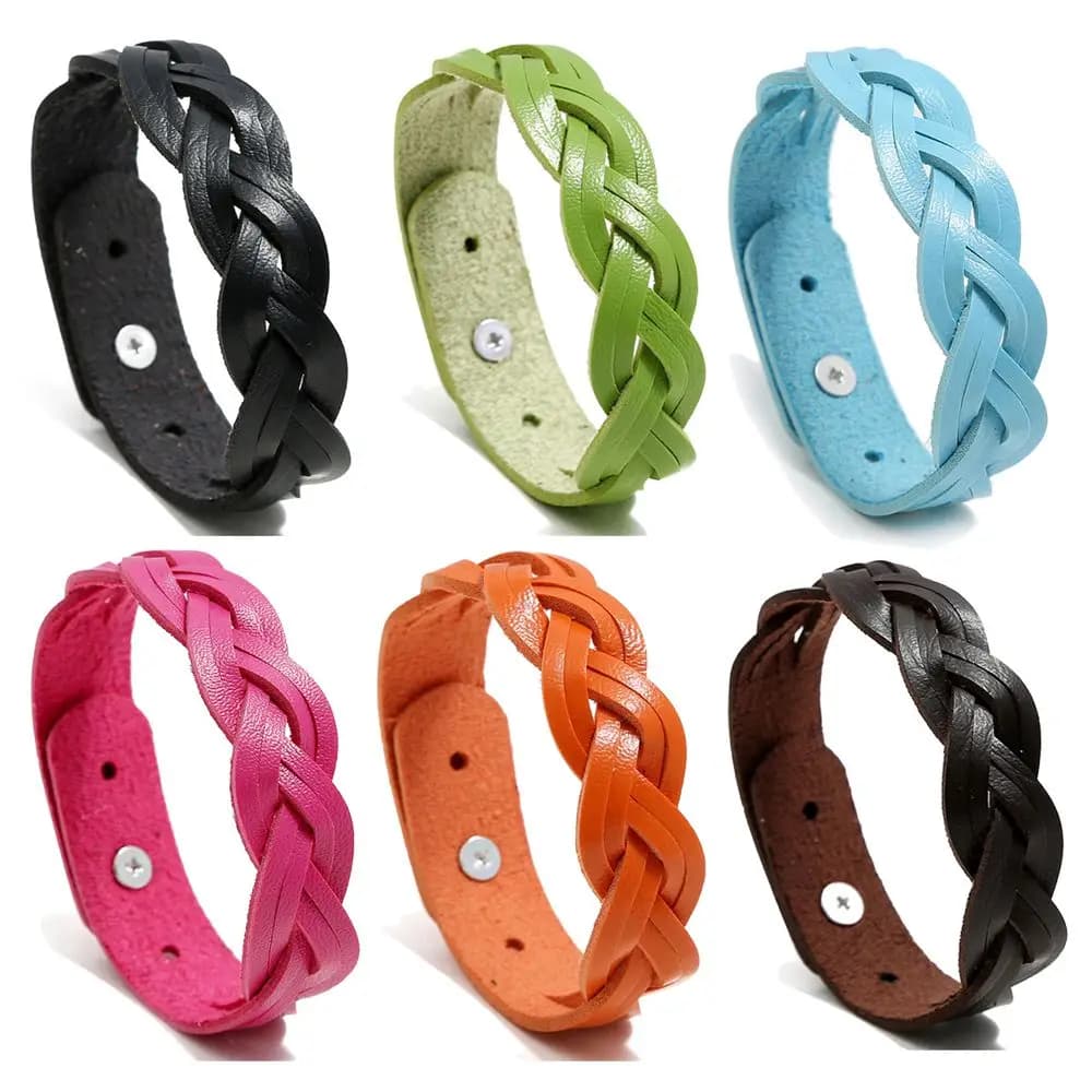 Bracelet en cuir torsadé tressé pour filles