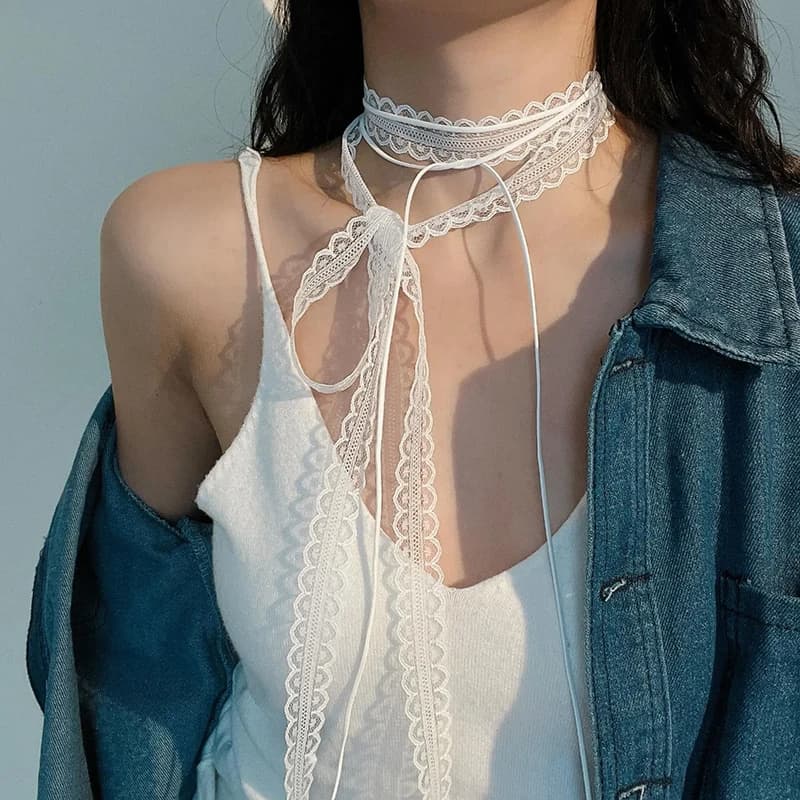 Collier ras du cou pour femmes, Sexy, noir et blanc, pendentif avec nœud papillon, chaîne de clavicule courte, gothique, bijoux esthétiques