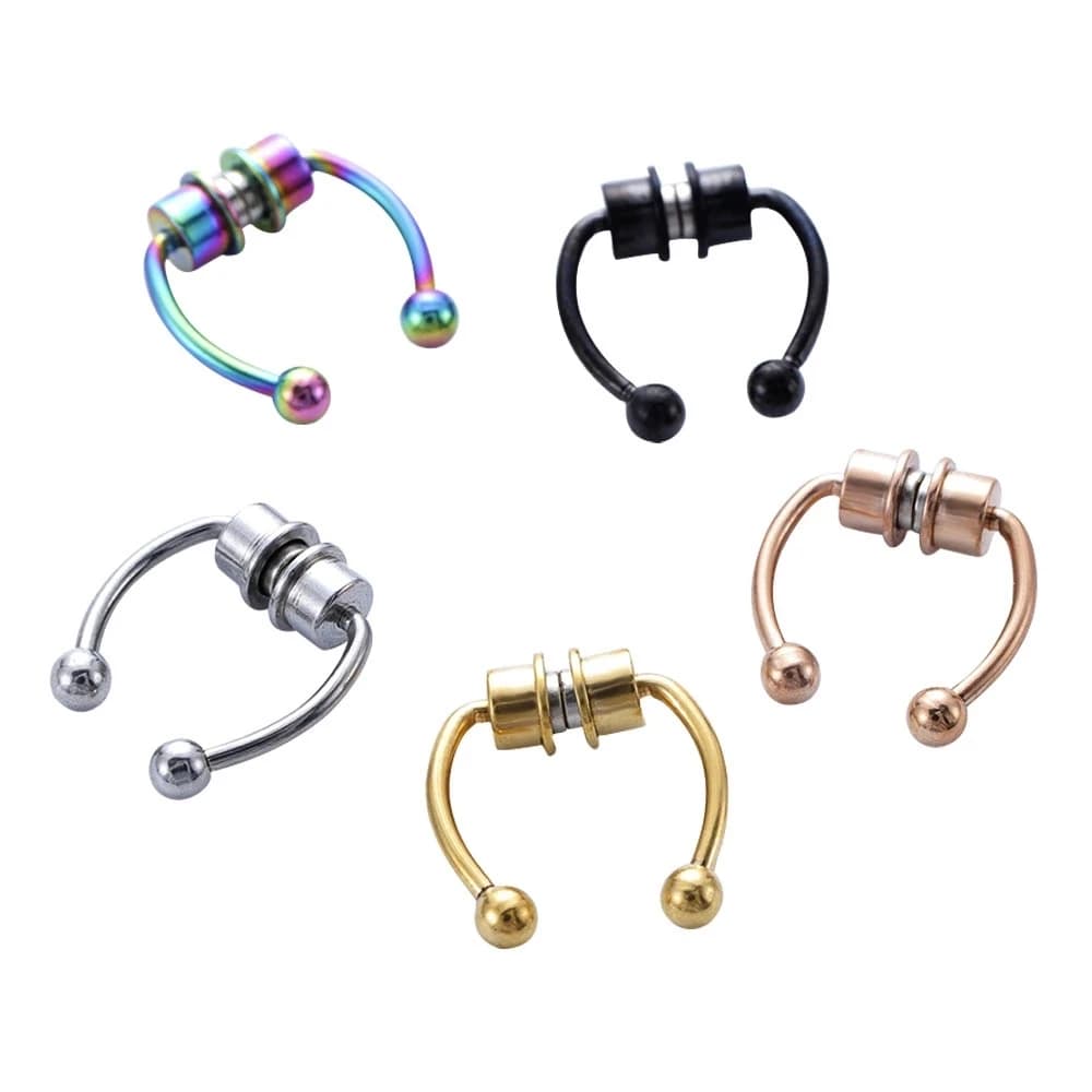 Faux Piercing pour femmes, anneau de nez, cerceau, Septum, Non Piercing, Clip de nez, Rock HipHoop, aimant en acier inoxydable, mode Punk, bijoux de corps