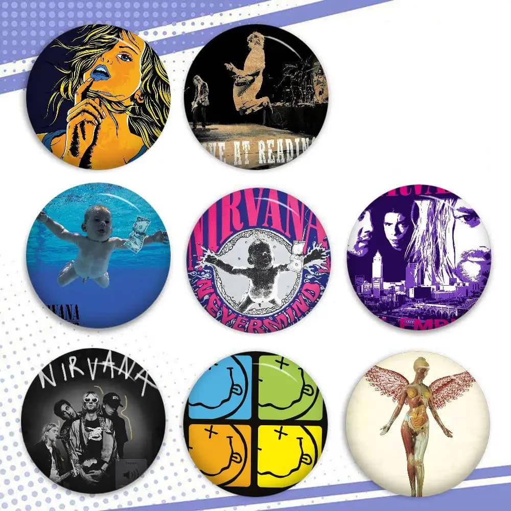 Épinglette Ronde en Métal N-Nirvana Soft Button Pin, Badge de Revers, Cadeau pour Amis et Enfants, Bijou