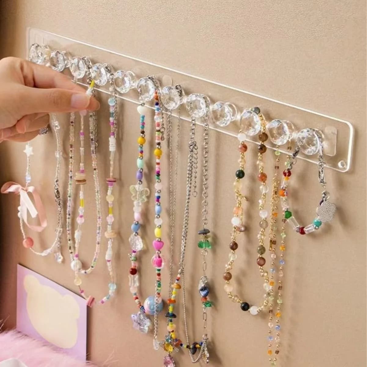 Nouveaux cintres de collier support acrylique organisateur de bijoux mural support de collier suspendu pour colliers Bracelets chaînes