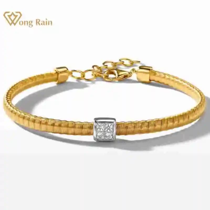 Bracelets de couple Wong Rain Vintage en argent sterling 925 massif avec saphir créé en laboratoire