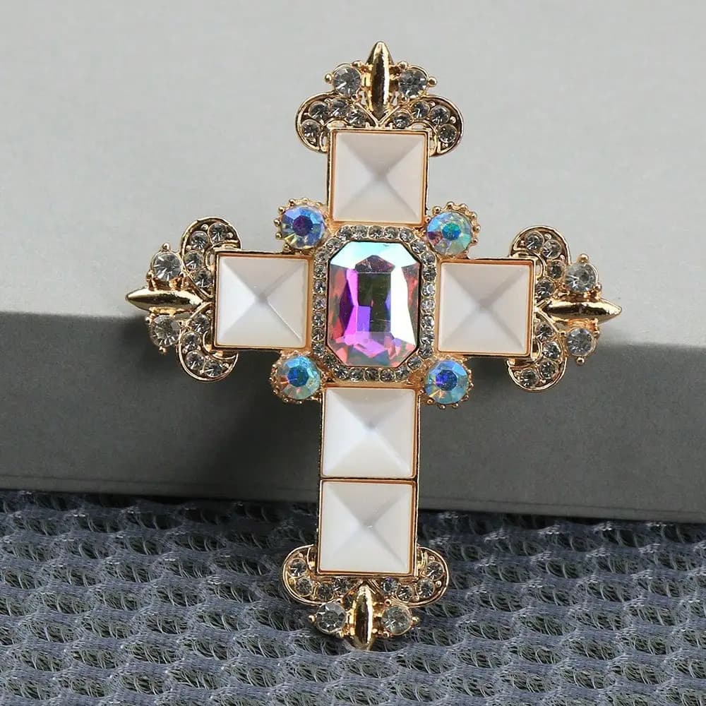 Broches croix vintage pour femmes et hommes, accessoires de bijoux, costume de banquet, corsage, épingle rétro