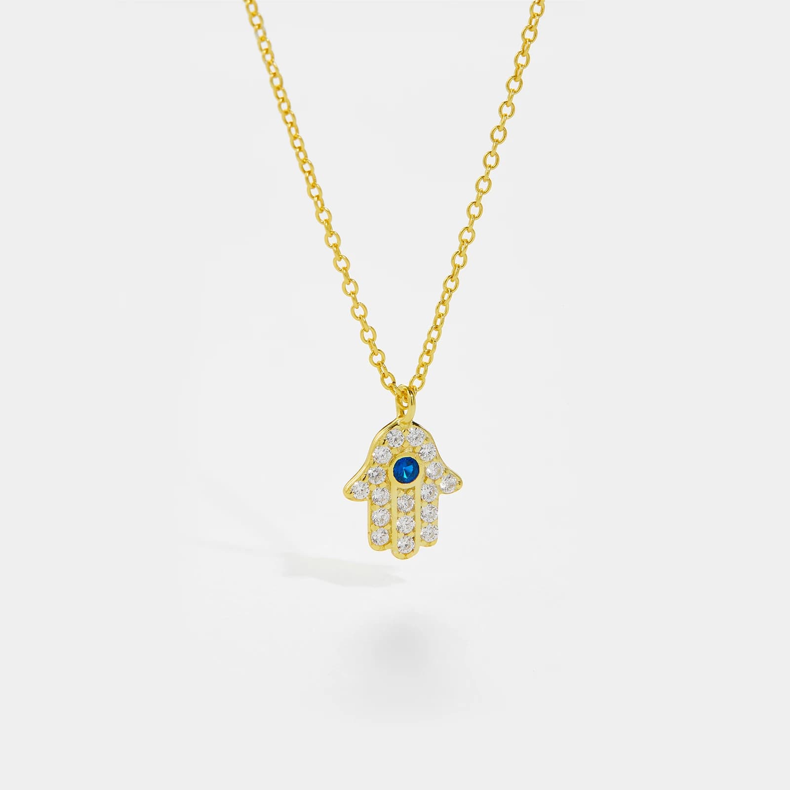 ANDYWEN 925 argent Sterling Hamsa main pendentif collier or longue chaîne bijoux de mode bijoux de fête de luxe Zircon CZ mariage