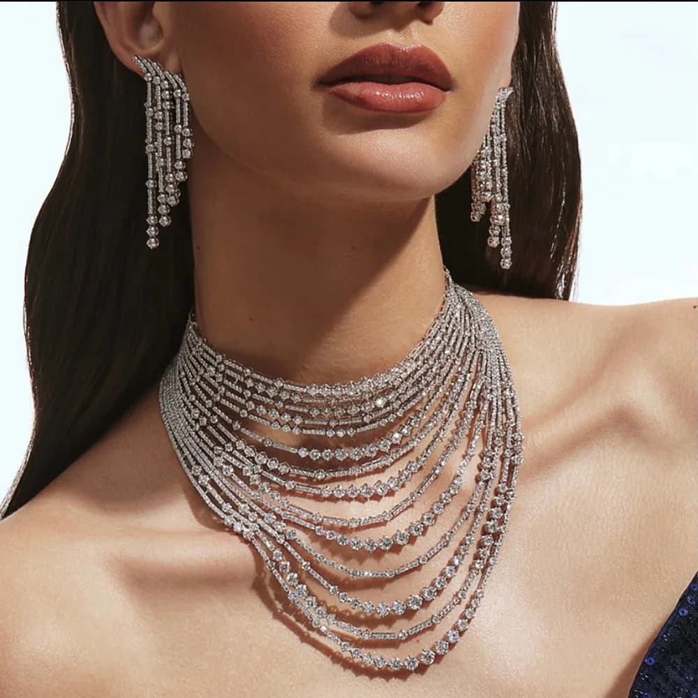 GODKI Super luxe Multi couches 4 pièces Dubai ensembles de bijoux pour les femmes de mariage Zircon Lagos indien africain ensemble de bijoux de mariée