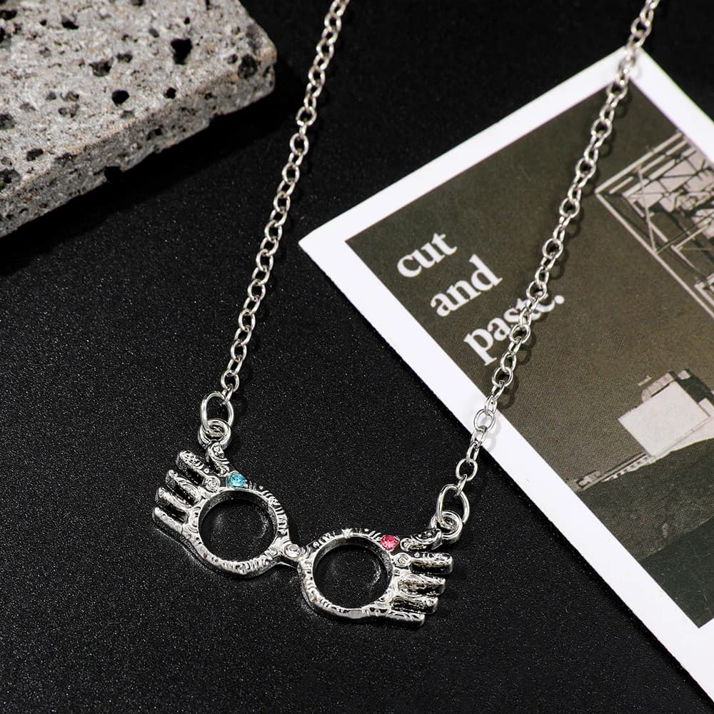 Luna Lovegood – collier de lunettes, films classiques, pendentif Cosplay, chaîne de cou, bijoux pour femmes et filles, Fans de films