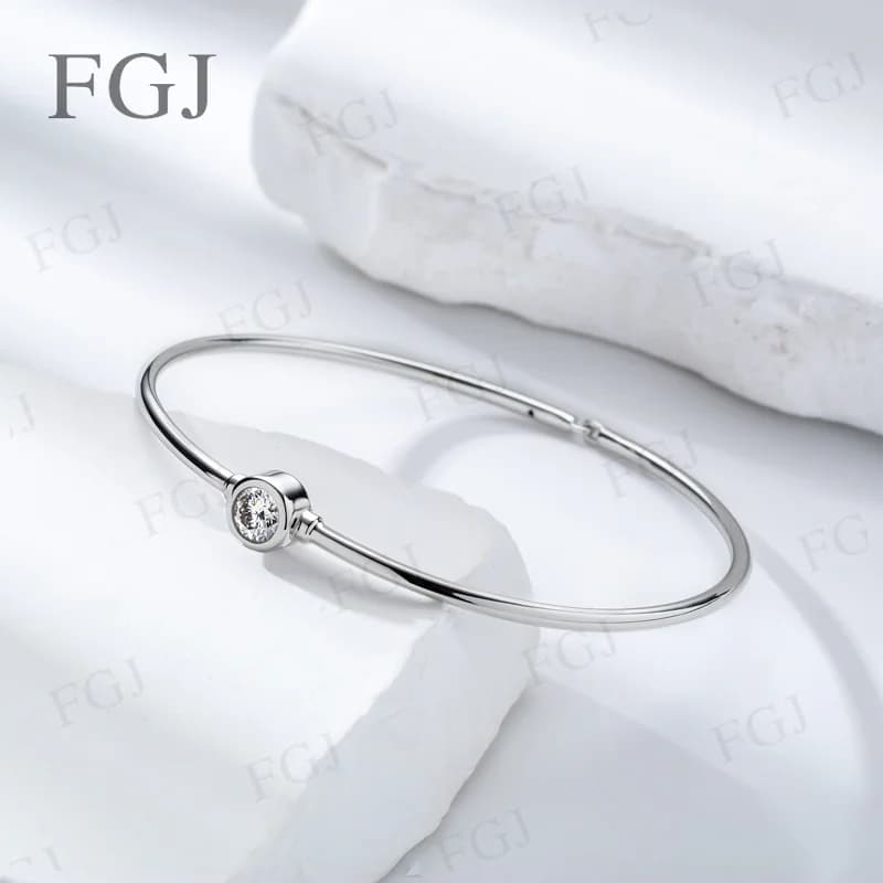 Bracelets en argent sterling S925 plaqué or blanc