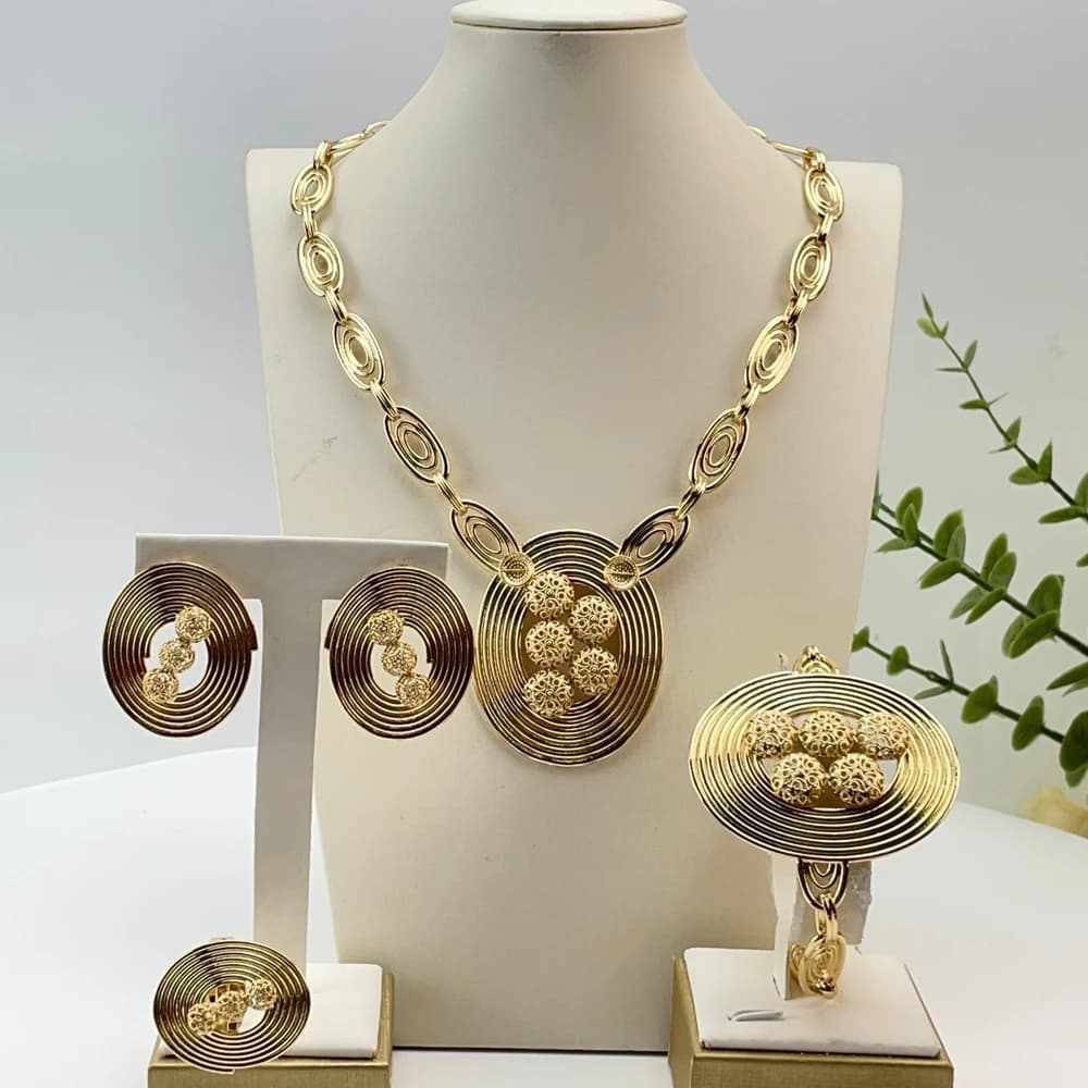 Parures de bijoux fantaisie pour femmes, style africain nigérian, pour mariages, costumes, fêtes, collier cadeau FHK29258