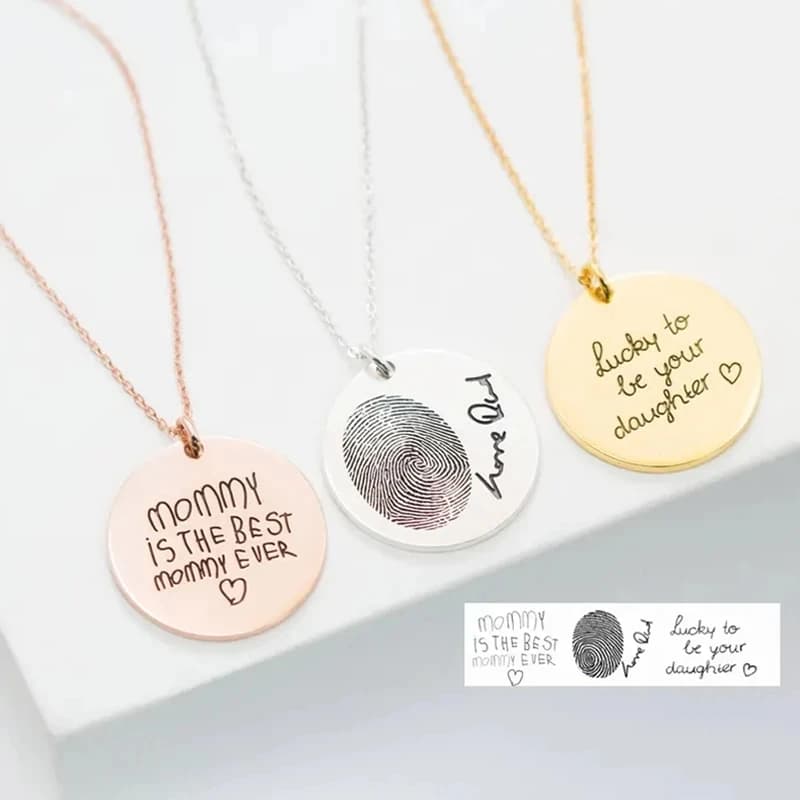 Collier personnalisé avec gravure d'écriture manuscrite